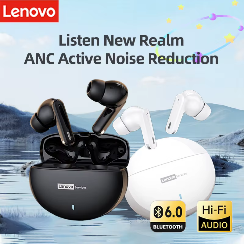 Lenovo New LE253 Earphones TWS Wireless Bluetooth 6.0 Headphones HiFi Sound ANC Noise Reduction Game Sports Headset With Mic