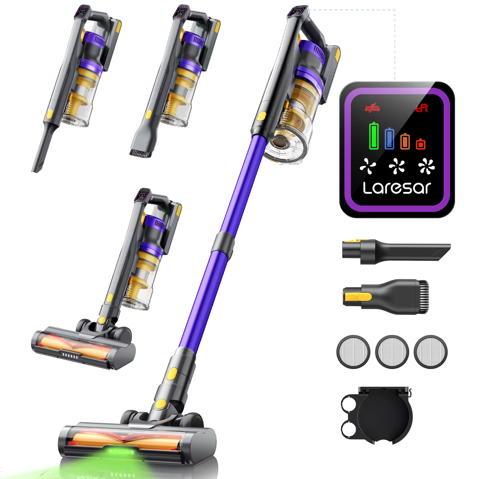 Laresar X11 Wireless vacuum cleaner 550W 55000PA Suction Makes Handheld Smart Home Dust mug 60 Minutes Running Time 3 PCs Filte Set