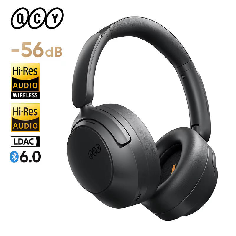 QCY ANC Wireless Headphone H3S 56dB Noise Canceling Hi-Res 3D Spatial Audio Earphone with LDAC Bluetooth 6.0 Over Ear Headset