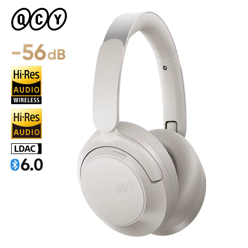 QCY H3S Over Ear Headphone Wireless Bluetooth 6.0 Hi-Res LDAC Spatial Sound Earphone Dual Driver -56dB Adaptive ANC Headset 102H