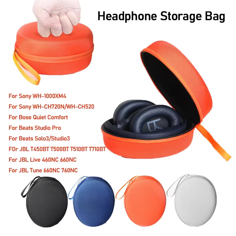 Universal Headphone Storage Box for WH-1000XM5/XM4 EDIFIER W820NB EVA Suitcase Portable Hard Storage Bag for QCY H3/H4