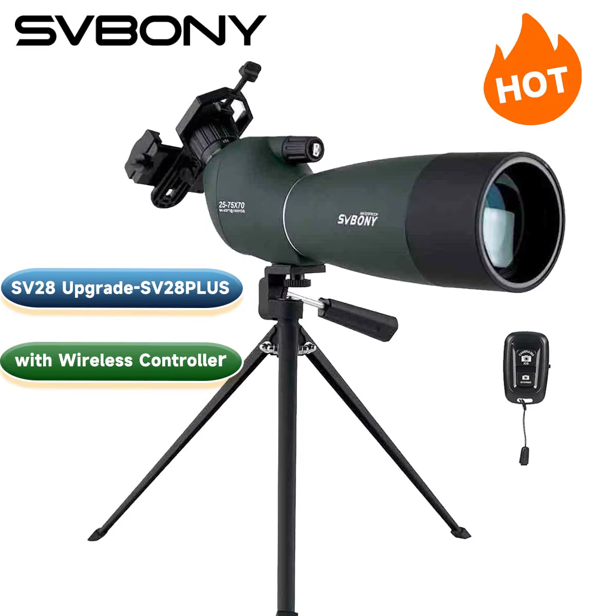 Teleskop Svbony SV28Plus 25-75x 70mm do obserwacji ptaków