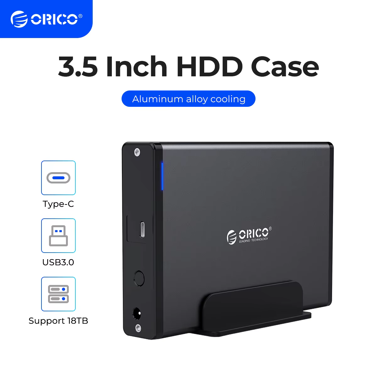 Obudowa HDD 3,5 USB3.0 Type-C Aluminiowa