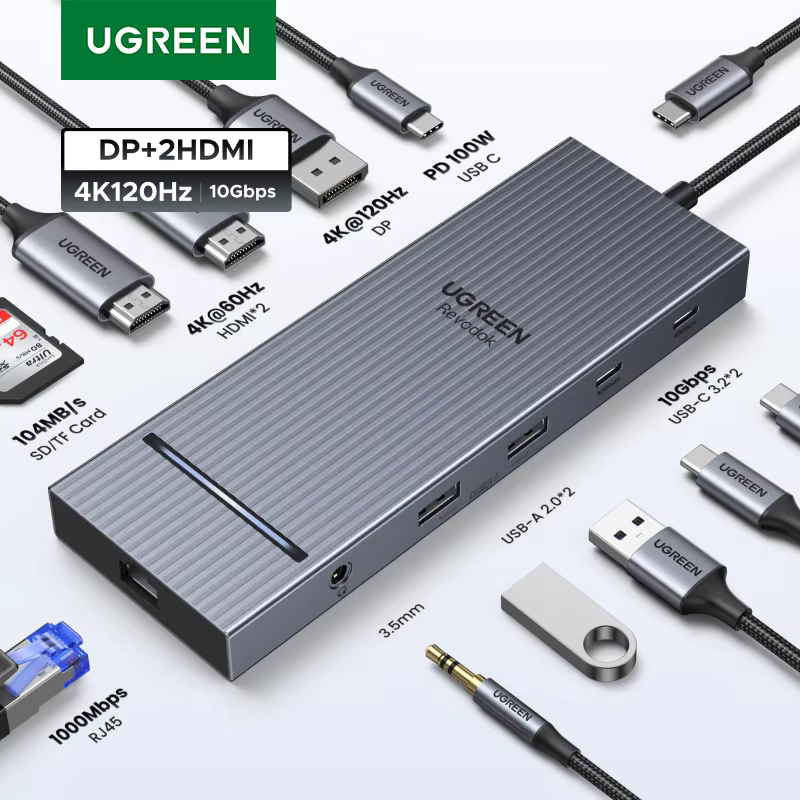 UGREEN USB C HUB 4K60Hz HDMI Adapter USB C do USB3.0 PD100W SD&TF do MacBook Pro Air Laptop Typ C 3.1 Splitter Stacja dokująca