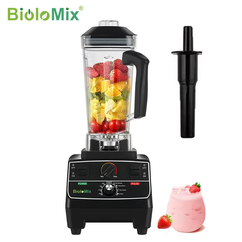 BioloMix BPA Free 2L Jar 2200W profesjonalny inteligentny czasomierz wstępnie zaprogramowany sokowirówka mieszalnik robot kuchenny kruszarki do koktajli lodowych