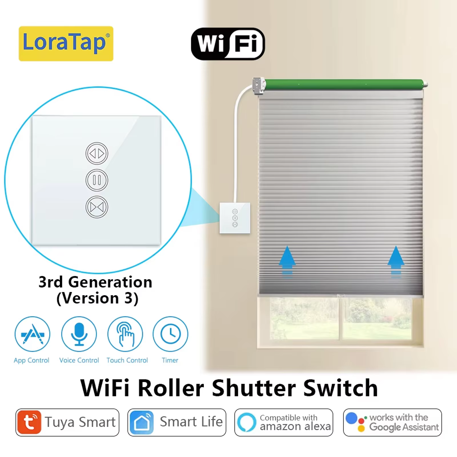 Tuya Smart WiFi Curtain Blinds Switch for Roleta Elektryczny silnik rurowy Google Home Alexa Echo Smart Home App Timer