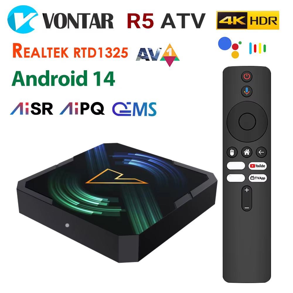 VONTAR ATV TV Box Android14 Realtek1325 Obsługa AI-PQ AI-SR HDR10+ Wifi6 4K HD 2.1b AV1 100M LAN Odtwarzacz Multimedialny Set Top Box - AliExpress 44