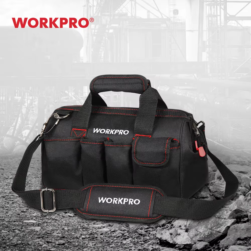 WORKPRO 12/14/16/18 cala torba na narzędzia 600D poliester elektryk torba z narzędziami na ramię zestawy torba Multi Bag męska torba Crossbody na narzędzia - AliExpress 1420