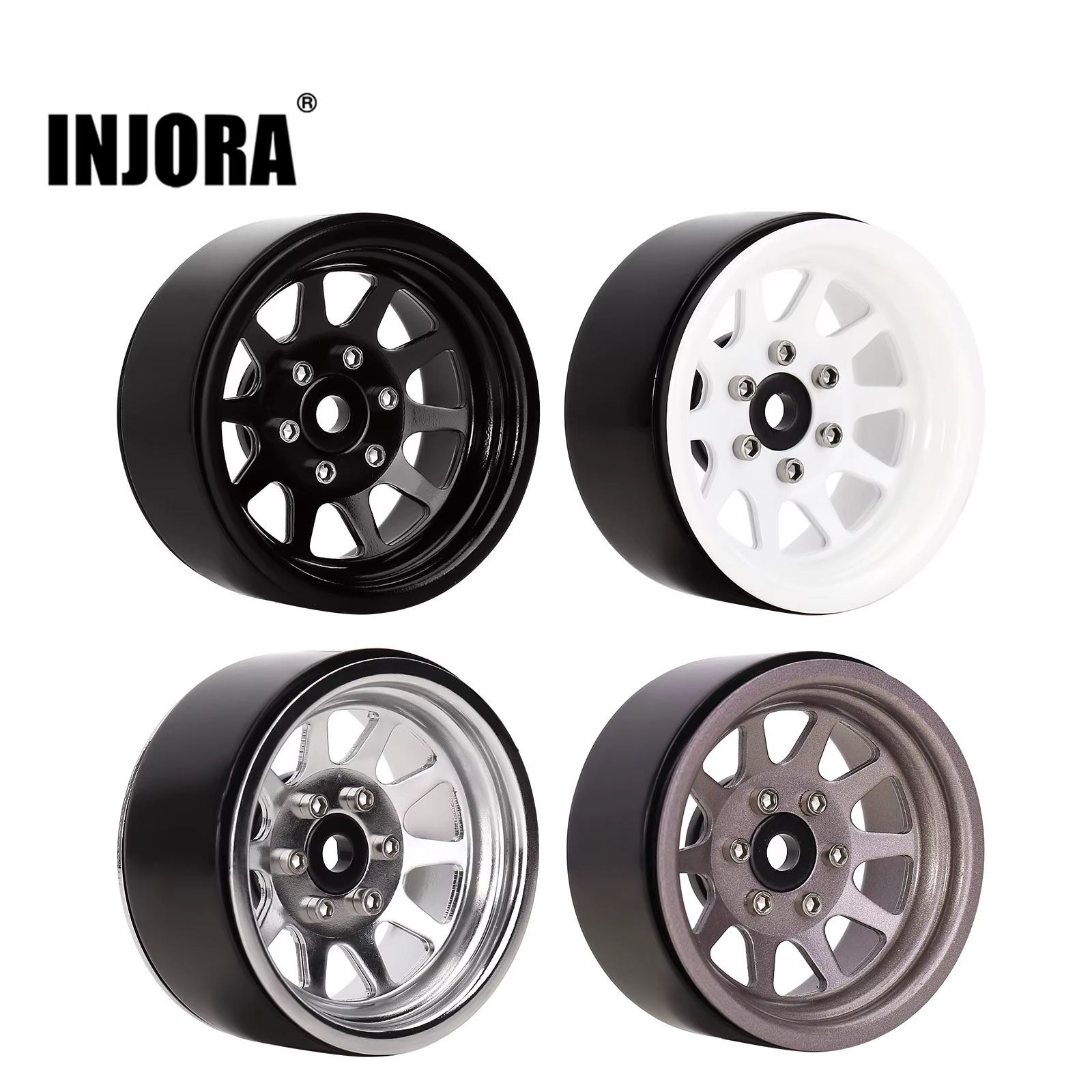 INJORA 116 g/szt. Stop metali 1.9 felgi z blokadą koralikową do 1:10 gąsienica RC Axial SCX10 AXI03007 90046 TRX4 Redcat GEN8 (W1909) - AliExpress 26