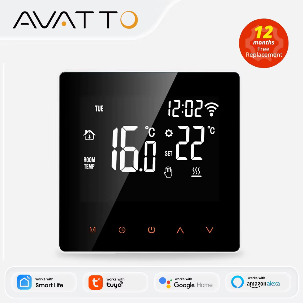 AVATTO WiFi Inteligentny Termostat, Elektryczny Sterownik Temperatury Ogrzewania Podłogowego, Kotła Wodnego/Gazowego, Zdalne Sterowanie przez Tuya Google Home, Alexa - AliExpress 13