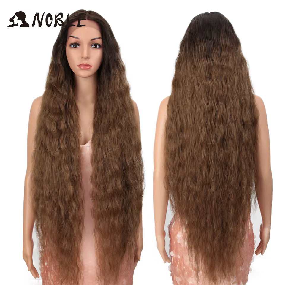 Sztuczna peruka koronkowa 42 cali blond ombre do cosplay