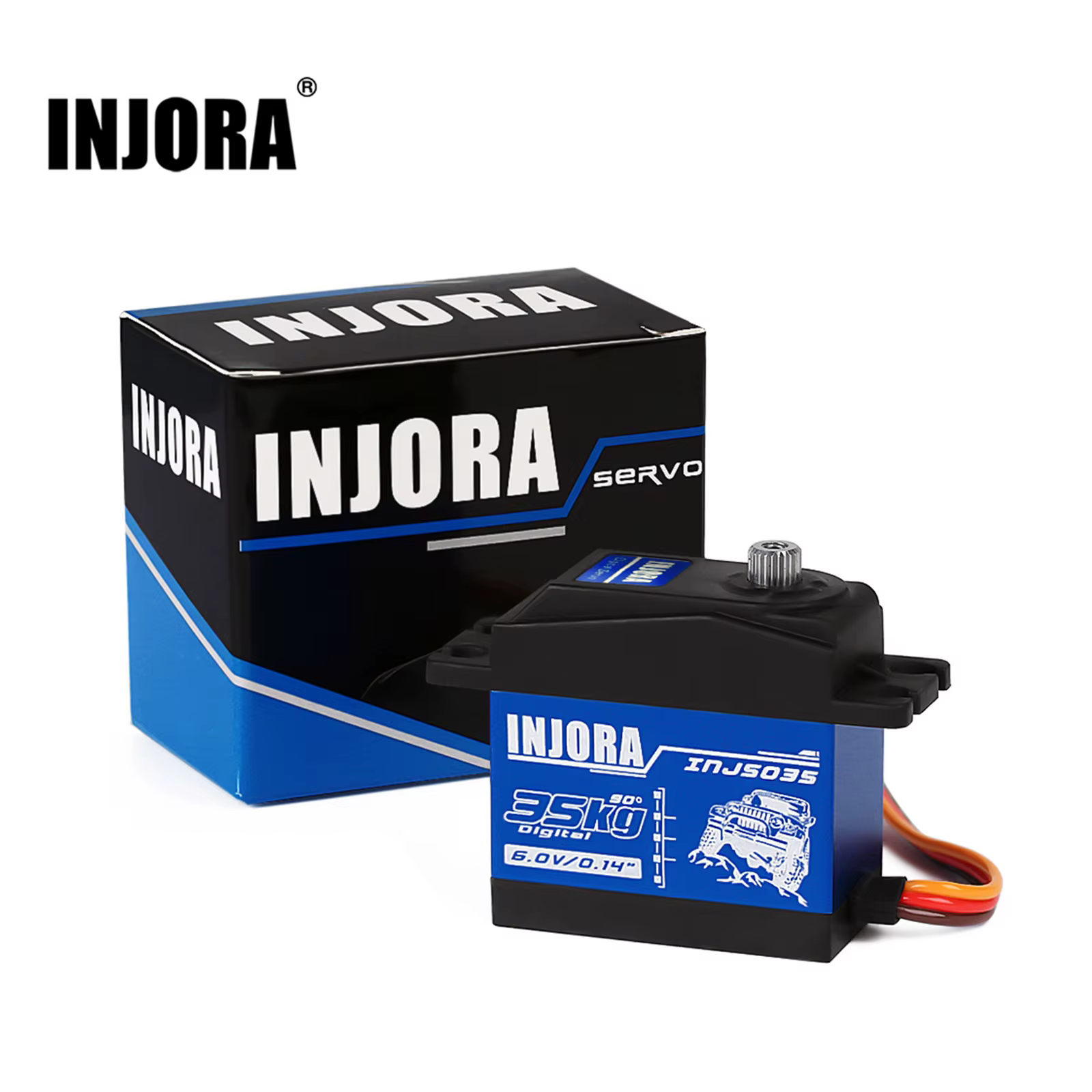 INJORA INJS025 INJS035 Serwo cyfrowe 25KG 35KG Wodoodporne serwa o dużym momencie obrotowym do samochodów RC Crawler SCX10 Truck Robot Upgrade Parts - AliExpress 26