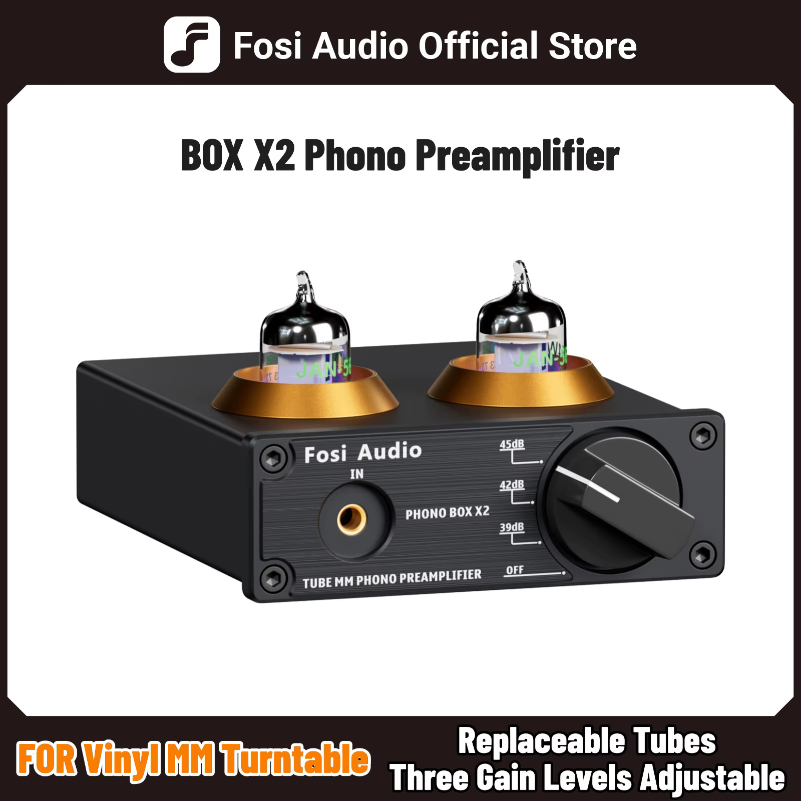 Fosi Audio Przedwzmacniacz Lampowy 6A2 do Gramofonu