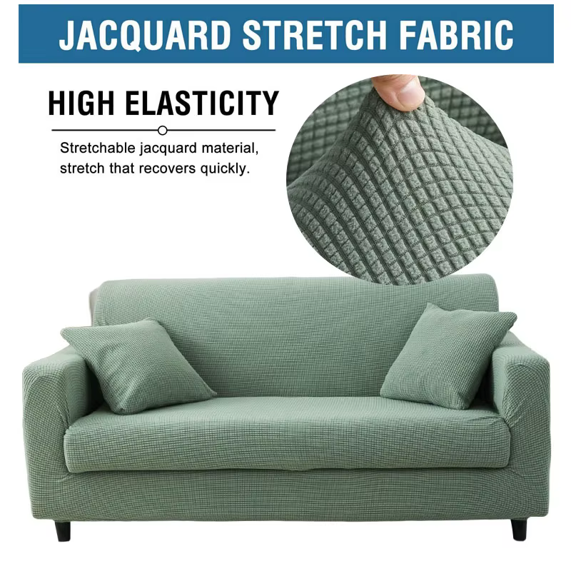 Gruby ochraniacz na sofę żakardowe pokrowce na sofę w jednolitym kolorze do salonu narzuta na sofę narożna sofa slipcover L shape - AliExpress 15