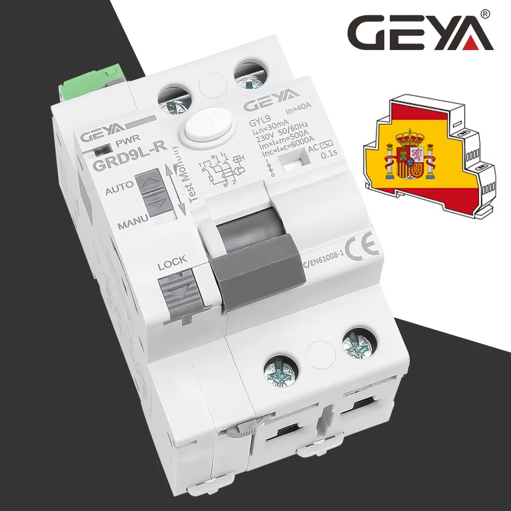 GEYA GRD9L-R 2P 40A RCD z funkcją automatycznego ponownego zamykania