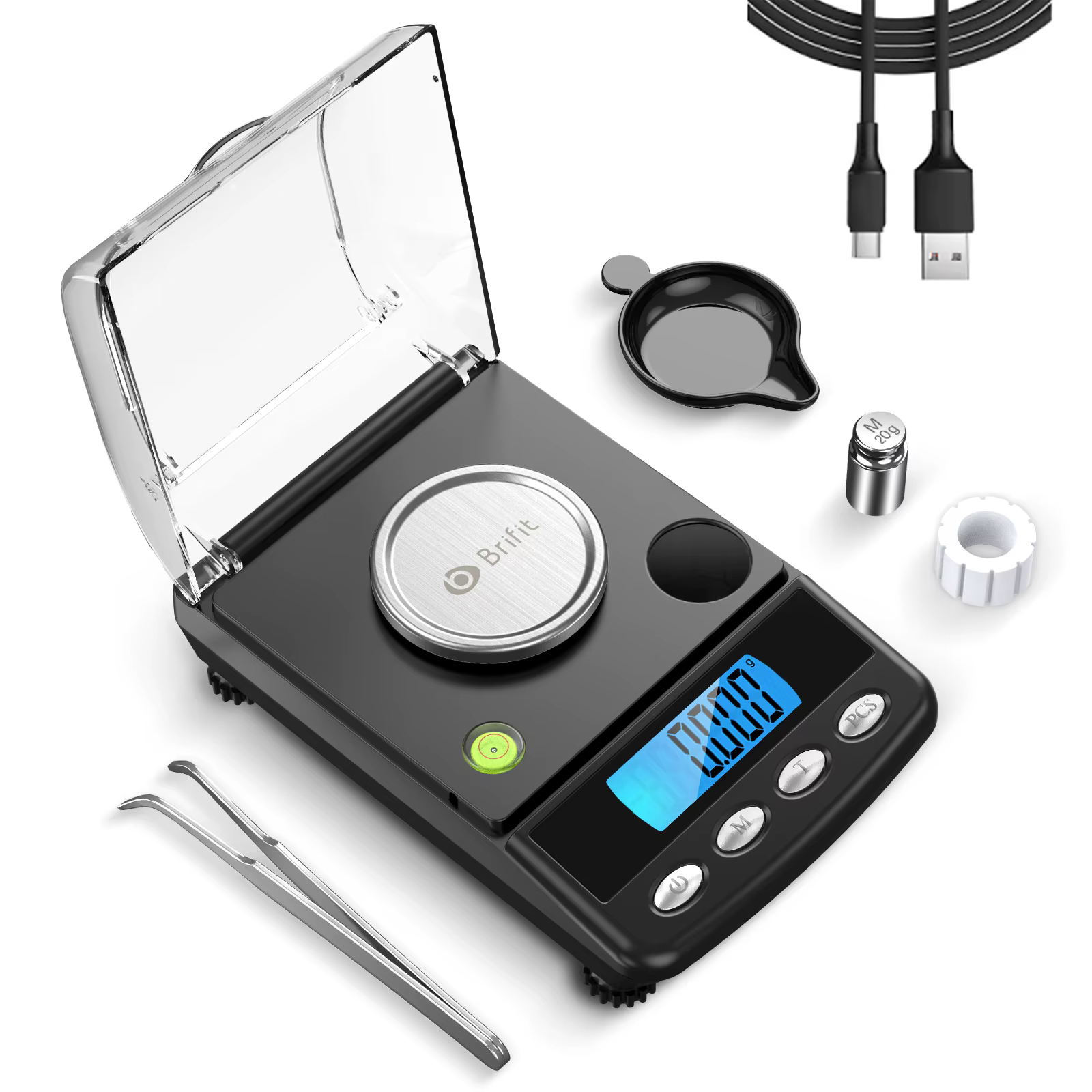 0.001g precyzyjna cyfrowa waga jubilerska 20g USB zasilana elektroniczna waga LCD Mini Lab Balance 0.001g wagi elektroniczne